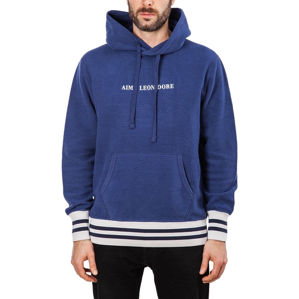 AIMÉ LEON DORE - Navy reverse fleece hoodie